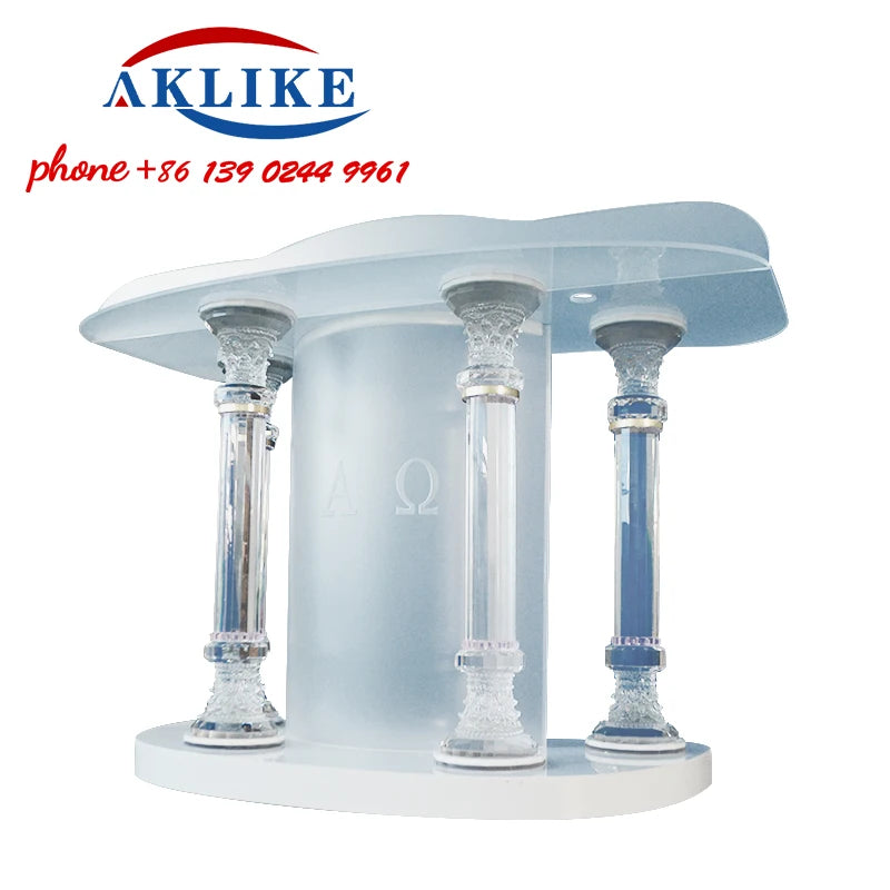 2024 Crystal Pulpit Hot Sale Curved Acrylic Church Lectern Clear Pulpit Rostrum Glass Podium Design Free Shipping