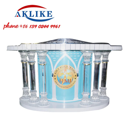 2024 AKLIKE Free Shipping New Modern Lecterns Custom Curved Rostrum Church Pulpit With Logos Podium De Concert