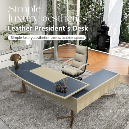 President's desk boss desk simple senior gray executive desk manager desk executive desk office Olus blue gray