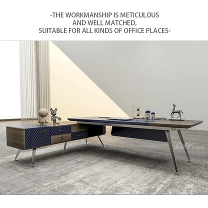 Leather decoration desk boss desk president desk simple modern executive desk office furniture manager desk