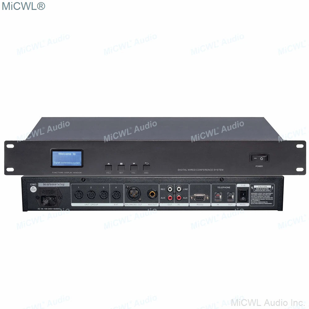 MiCWL 12 Table Gooseneck Conference Microphones System Built-in Speaker Digital Meeting Room 12 Desktop President Delegate Unit