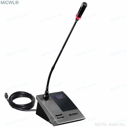 MiCWL 12 Table Gooseneck Conference Microphones System Built-in Speaker Digital Meeting Room 12 Desktop President Delegate Unit