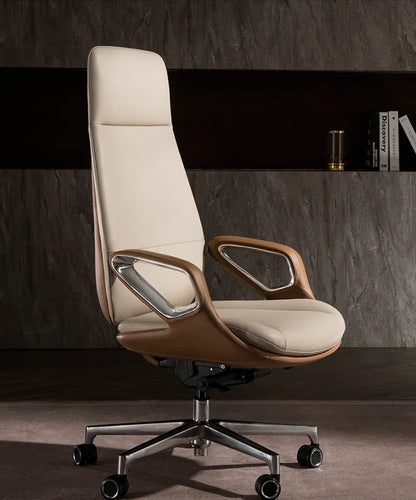 Leather boss office chair modern computer chair business light luxury executive chair president chair reclining