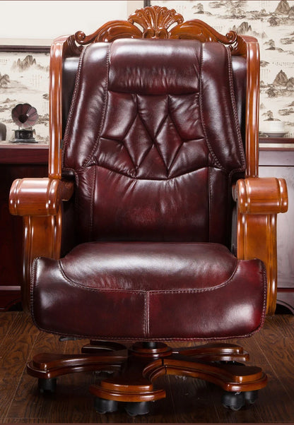 Luxurious boss chair leather can lie high class chair cow skin thickening massage office chair swivel chair..