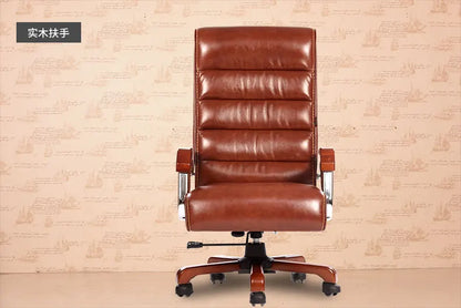 High-grade leather computer chair. Household can lie lift massage boss swivel chair.