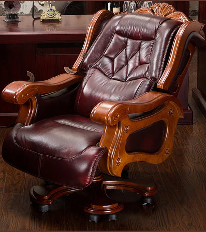 Luxurious boss chair leather can lie high class chair cow skin thickening massage office chair swivel chair..