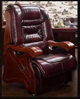 Boss chair. Real leather can lie in big chair. Office chair..013