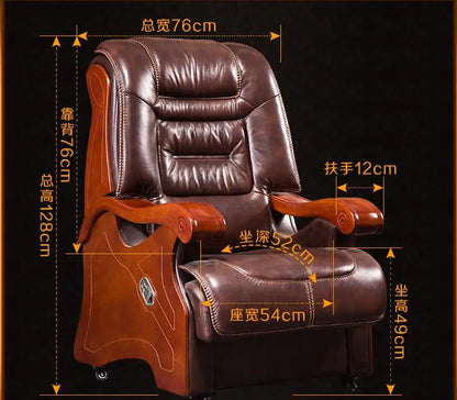 Boss chair. Real leather can lie in big chair. Office chair..013