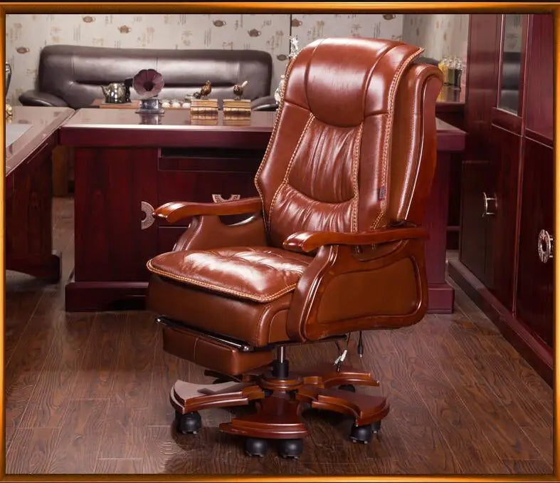 Boss chair leather massage reclining double cushion computer chair home body high back office chair..