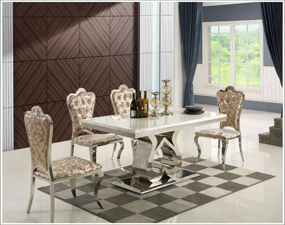 stainless steel Dining Room Set Home Furniture minimalist modern marble dining table and 6 chairs mesa de jantar muebles comedor