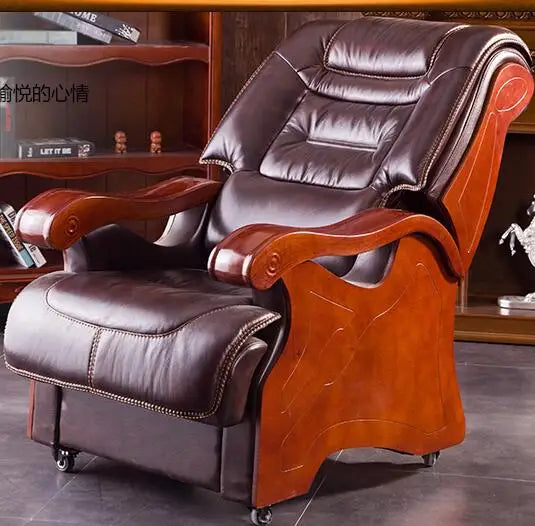 Boss chair. Real leather can lie in big chair. Office chair..013