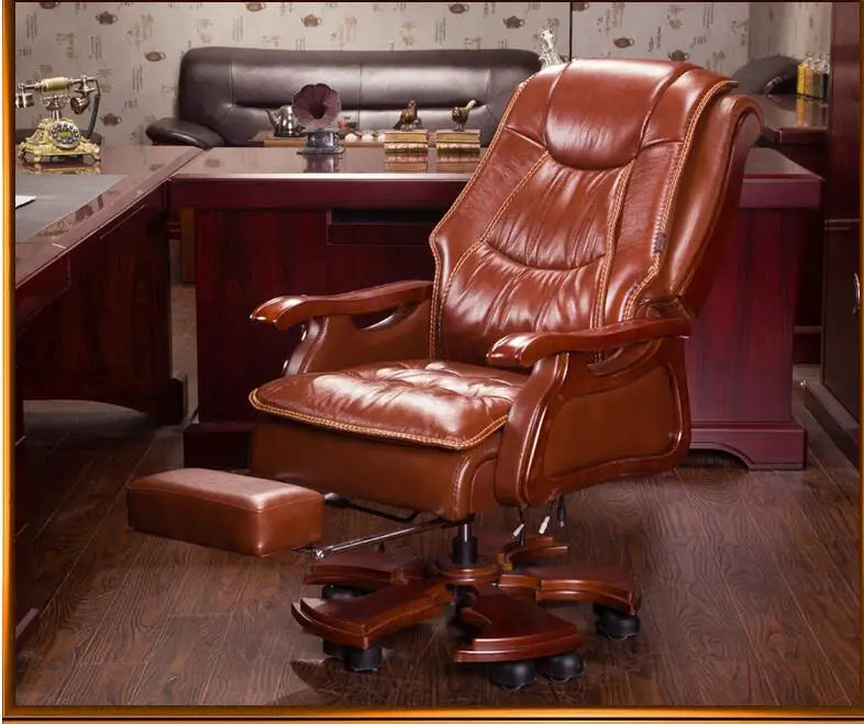 Boss chair leather massage reclining double cushion computer chair home body high back office chair..