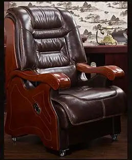 Boss chair. Real leather can lie in big chair. Office chair..013