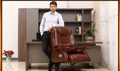 Boss chair. Leather can lie big chair massage. Solid wood chairs. Computer chair