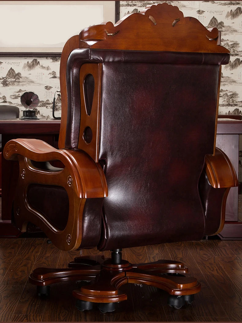 The boss chair is real leather can lie. High-grade large class chair. Cow skin thickening massage office chair swivel chair.015