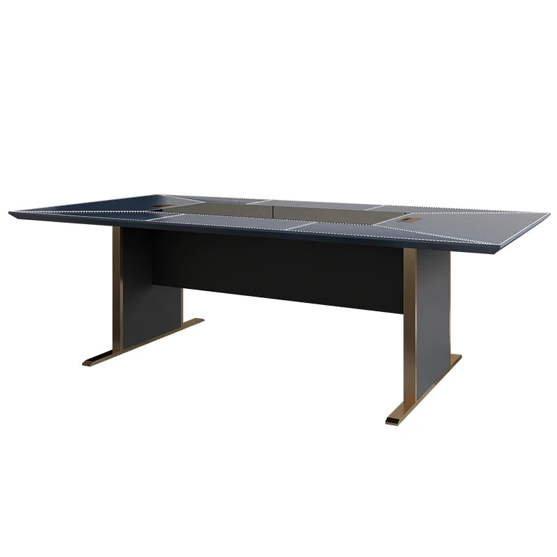 Shiluofeidi large conference table long table leather conference room table and chair combination rectangular light luxury meeti