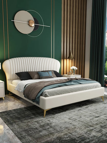 Bed light luxury modern master bedroom 1.5 meters 1.8m double bed modern minimalist ins luxury leather bed furniture bedroom