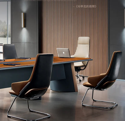 Leather Boss Chair Executive Chair Fashion Office Chair Light Luxury President Swivel Chair Computer Chair Business