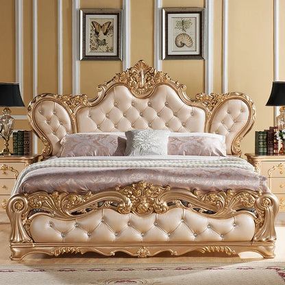 High End European Bed Frames Queen Modern White Luxury King Size Double Bed Girls Bedroom Storage Furniture For Bedroom