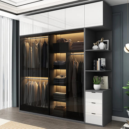 Wardrobe Closet Sliding Doors Large Couple Wood Wardrobes Cheap Bedrooms Shelf Storage Cabinet Single Clothes Room Guarda Roupa