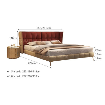 Fashion Leather Bed Genuine Leather Soft Bed Modern Design Bed/Fashion King/Queen Bedroom Furniture