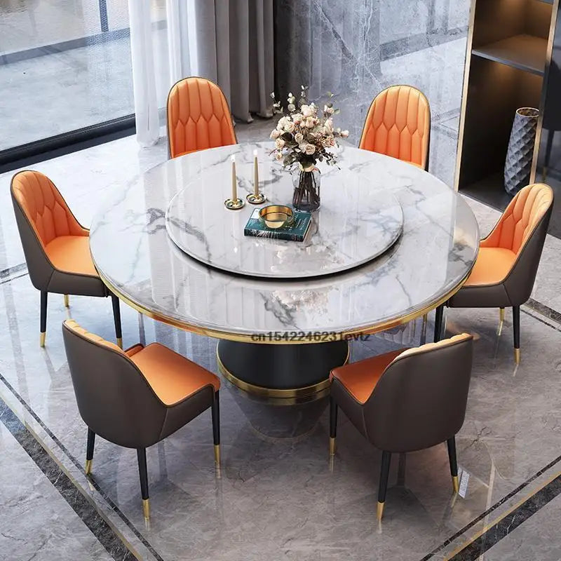 Rock Dinner Table Round Table Modern Light Luxury Dining Room Furniture Set Home Furniture Kitchen Table