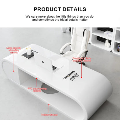 New Customize High End Modern Office Computer Table Luxury Design Manager Office Desk 49 Inch Curved Executive Table