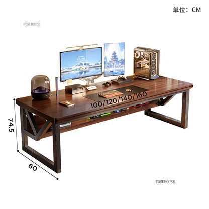 European Wooden Computer Desks Desktop Household Desk Rectangular Bedroom Double Table E-sports Gaming Table Simple Office Desks