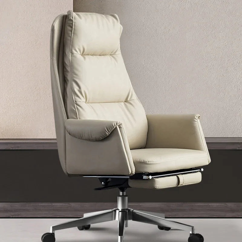 Leather Office Ergonomic Chair Swivel Comfort Reading Modern Luxury Chair Rolling Nordic Meubles De Salon Office Furniture