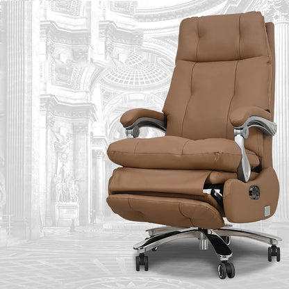 Leather Lazy Office Chair Throne Swivel Study Ergonomic Massage Full Body Office Chair Desk Executive Muebles Trendy Furniture