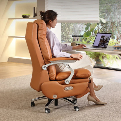 Massage Rotating Office Chair Armpad Leather Design Mobile Chair Ergonomic Modern Luxury Sillas De Oficina Office Furniture