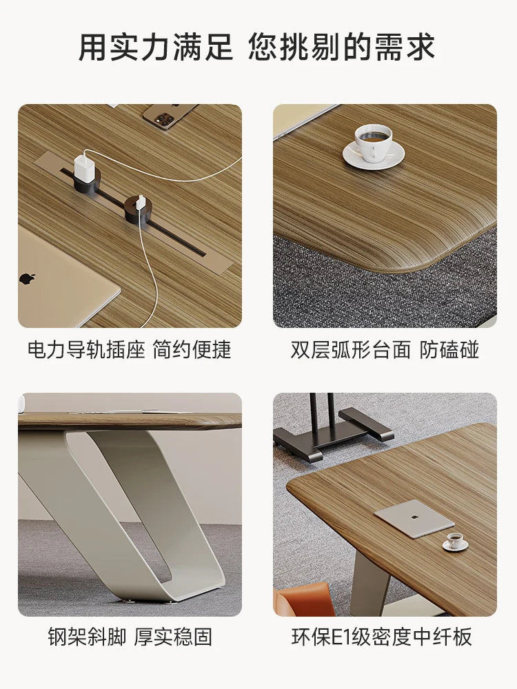 Conference table: simple modern bench table, conference room desk, large multi-person training table, negotiation table, office