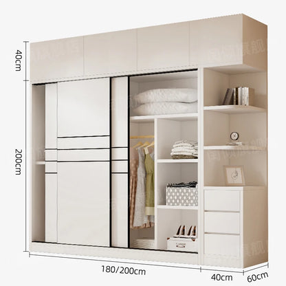 Luxury White Closet Rod Bracket Creative Nordic Minimalist Living Room Wardrobe Closet European Meuble De Chambre Furniture