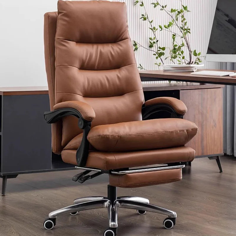 Vanity Office Chair Ergonomic Comfy Leather Gaming Chair Dining Computer Modern Nordic Arm Cadeira De Escritorio Furniture