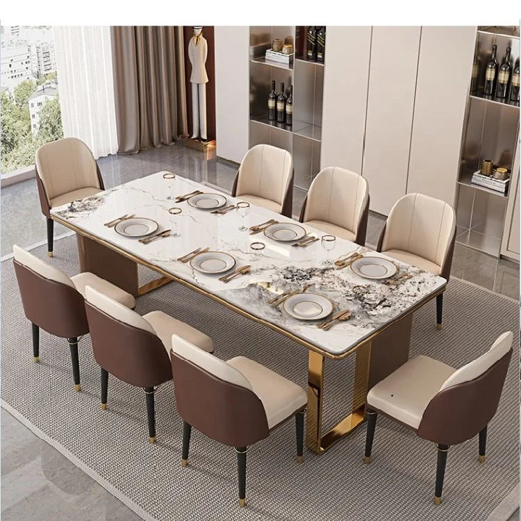 New Luxury Dinning Room Modern Dinning Table And Chair Set Marble Dining Table Set 6 Seater Dining Tables