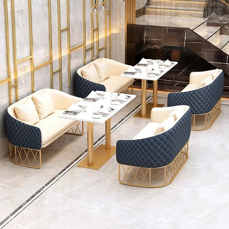 New 2024 Modern Light Luxury Apartment Villa Restaurant Cafe Living Dining Room Furniture Sets Marble Tables Chairs Set Custom