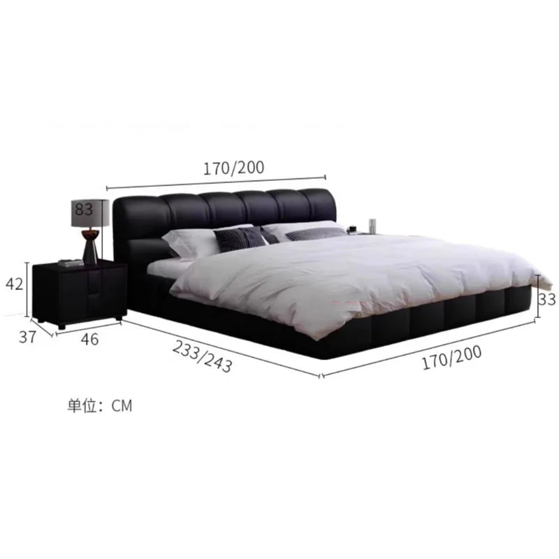 Cheap Unique Double Bed Modern Wood Black King Size Lounge Double Bed Bedroom Luxury Somieres Y Marcos De Cama Home Furniture