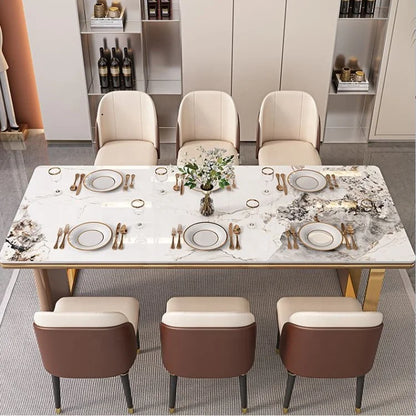 New Luxury Dinning Room Modern Dinning Table And Chair Set Marble Dining Table Set 6 Seater Dining Tables