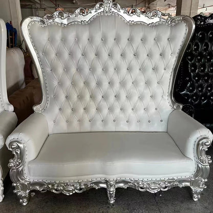 Guangzhou China golden high back antique pedicure royal wedding sofa sets BRIDal sofa king throne chair rental