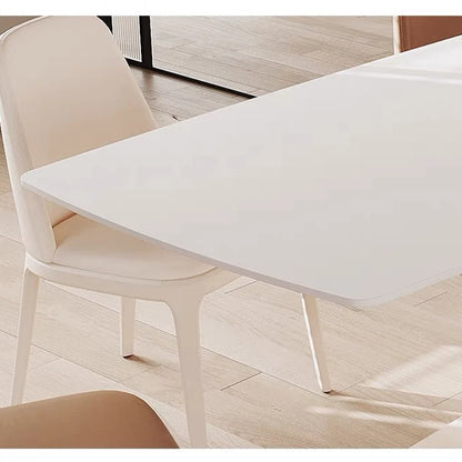 Rectangular High-End White Dining Table Home Furniture Dining Room Table Marble Tabletop Modern Table