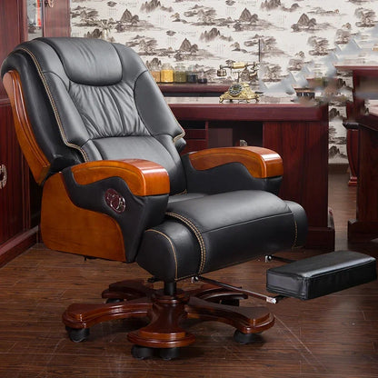 Massage Luxury Office Chair Ergonomic Neck Support Office Conference Chair Leather Revolve Cadeira Computador Office Furniture