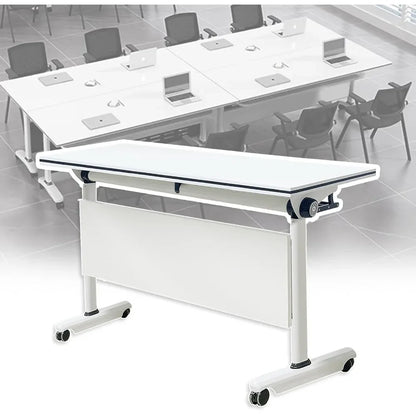 Conference Table, Folding Conference Room Tables With Flip-Top Design, With Caster Rectangular Modular Conference Room Table