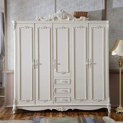 White European Wardrobe Wooden Luxury Queen Size Wardrobe Organizer Waterproof Parfume Szafa Tekstylna Na Furniture For Bedroom