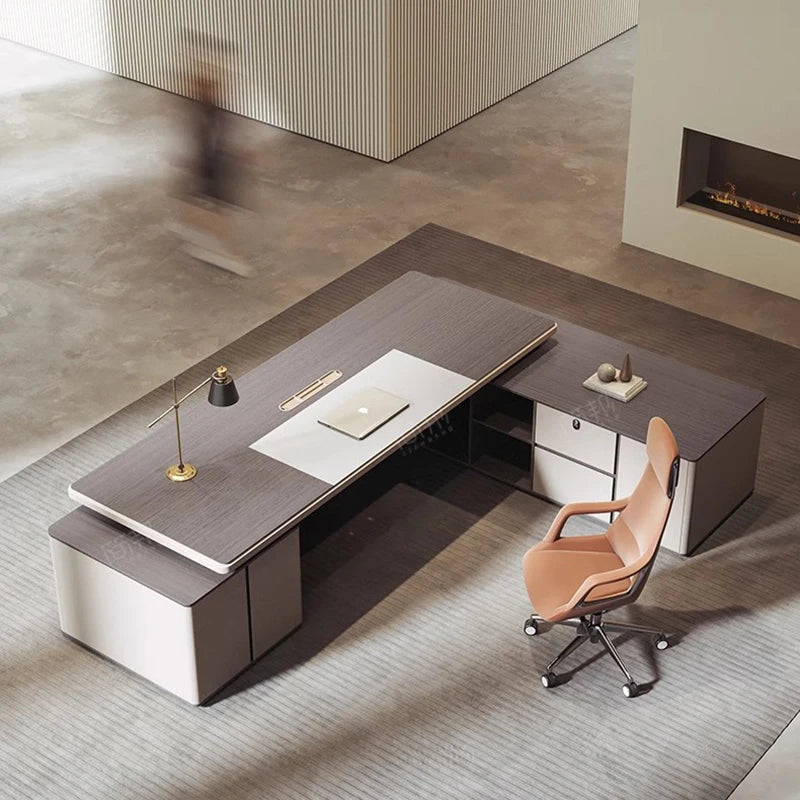 Luxury Nordic Boss Table Storage Standing Modern Office Desk Storage Italian Executive Scrivanie Per Computer Office Furniture