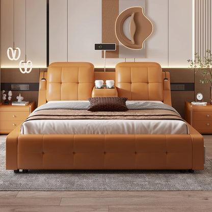 Queen Headboard Frame Double Bed House Drawers King Size Living Room Double Bed Storage Modern Cama De Casal Bedroom Furniture