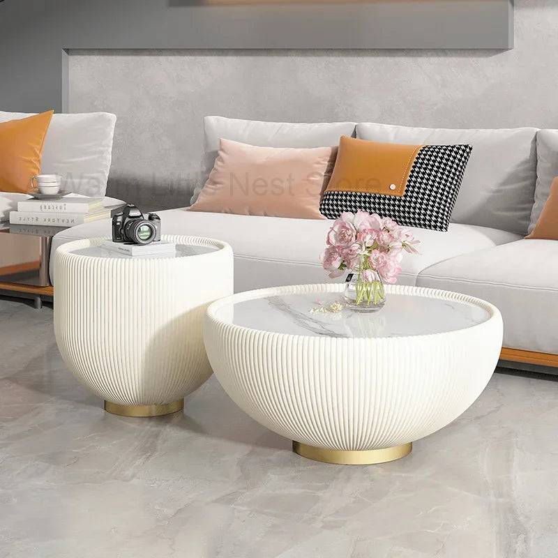 Side Coffee Tables Console Makeup Tea Nordic Coffee Table Round Modern Marble Desk Living Room Table Basse Library Furniture L