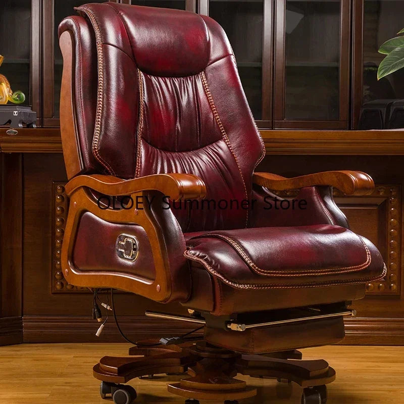 Luxury Massage Chair Office Genuine Leather Comfortable Lounge Nordic Ergonomic Office Chair Silla Oficina Home Furniture