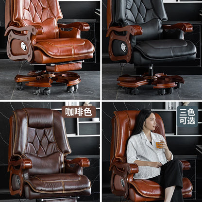 Business Leather Desk Chair Massage Swivel Comfortable Reclining Meeting Chair Office Ergonomic Silla Gamer Office Furniture AA