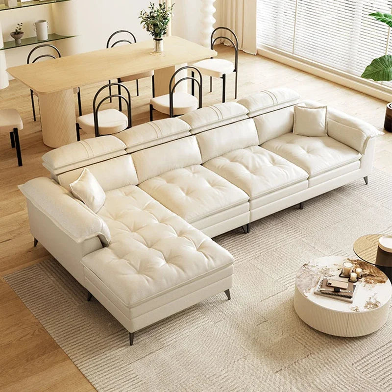 Cloud Leather Sofas Living Room Modern Luxury Bed Salon Sleeper Living Room Sofa Sectional Articulos Para El Hogar Furniture Set