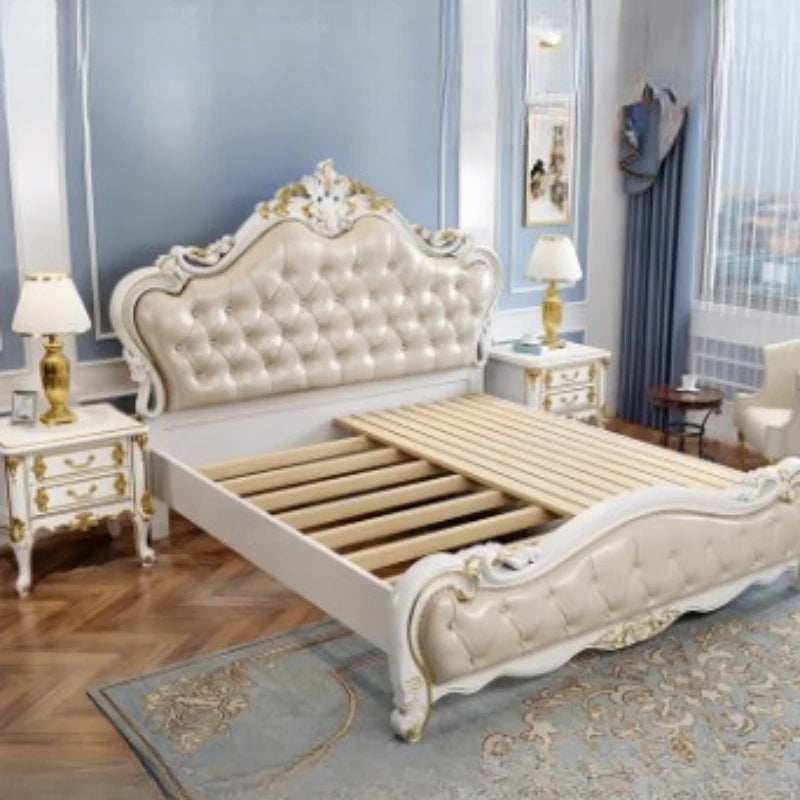 Luxury Headboard Frame Double Bed Modern Wooden Queen Living Room Double Bed Hotel Modern Cama Matrimonial Bedroom Furniture